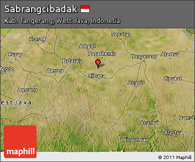Satellite 3D Map of Sabrangcibadak