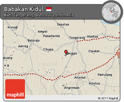 Shaded Relief 3D Map of Babakan Kidul