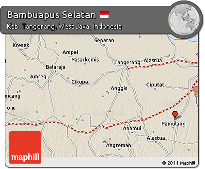 Shaded Relief 3D Map of Bambuapus Selatan