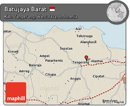 Shaded Relief 3D Map of Batujaya Barat