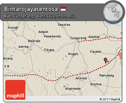 Shaded Relief 3D Map of Bintarojayasentosa