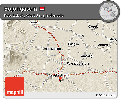 Shaded Relief 3D Map of Bojongasem