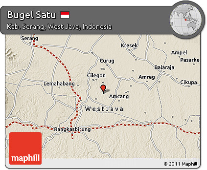Shaded Relief 3D Map of Bugel Satu
