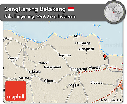 Shaded Relief 3D Map of Cengkareng Belakang