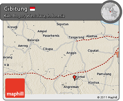 Shaded Relief 3D Map of Cibitung