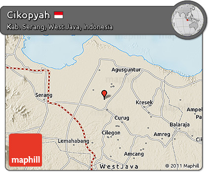 Shaded Relief 3D Map of Cikopyah