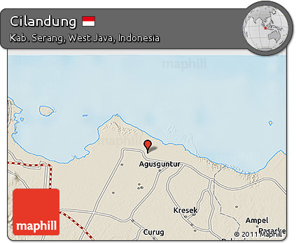 Shaded Relief 3D Map of Cilandung