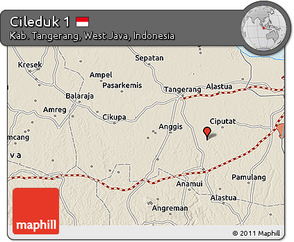 Shaded Relief 3D Map of Cileduk 1