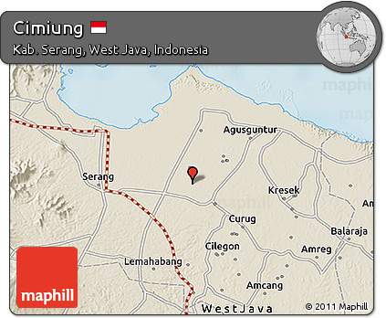 Shaded Relief 3D Map of Cimiung