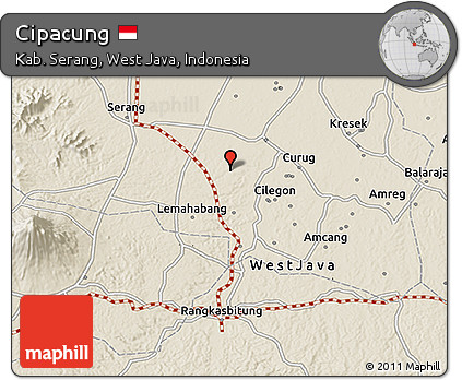 Shaded Relief 3D Map of Cipacung