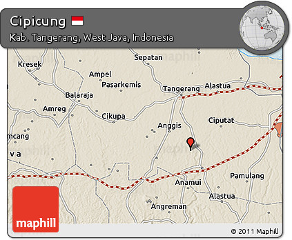 Shaded Relief 3D Map of Cipicung