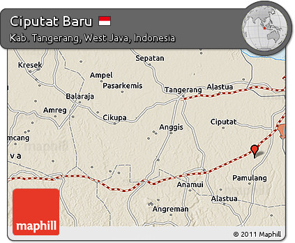 Shaded Relief 3D Map of Ciputat Baru