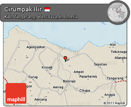 Shaded Relief 3D Map of Cirumpak Ilir