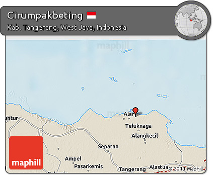 Shaded Relief 3D Map of Cirumpakbeting