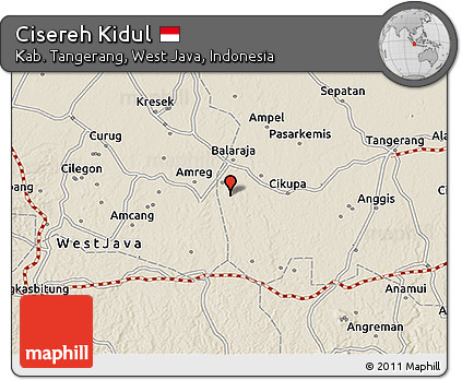 Shaded Relief 3D Map of Cisereh Kidul