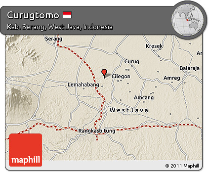 Shaded Relief 3D Map of Curugtomo