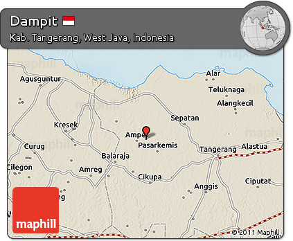 Shaded Relief 3D Map of Dampit