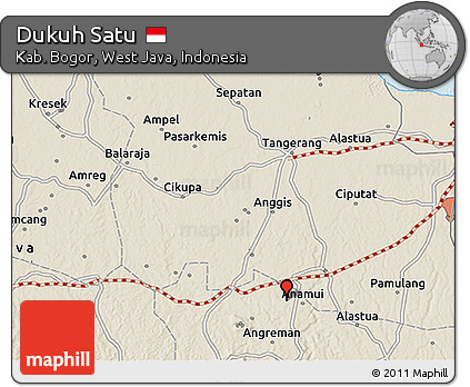 Shaded Relief 3D Map of Dukuh Satu