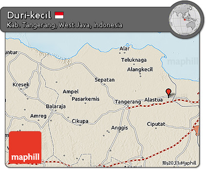 Shaded Relief 3D Map of Duri-kecil