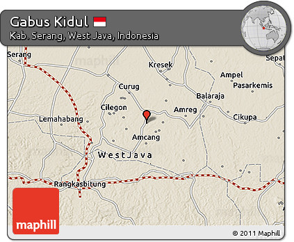 Shaded Relief 3D Map of Gabus Kidul