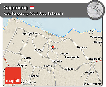 Shaded Relief 3D Map of Gagunung