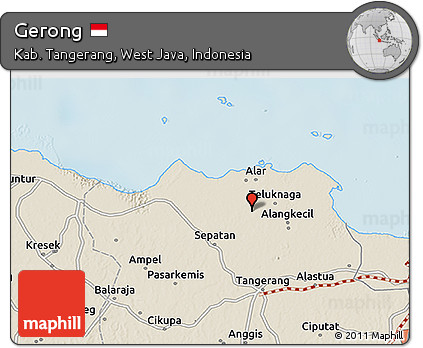 Shaded Relief 3D Map of Gerong