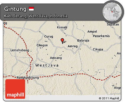 Shaded Relief 3D Map of Gintung