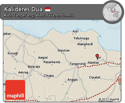 Shaded Relief 3D Map of Kalideres Dua