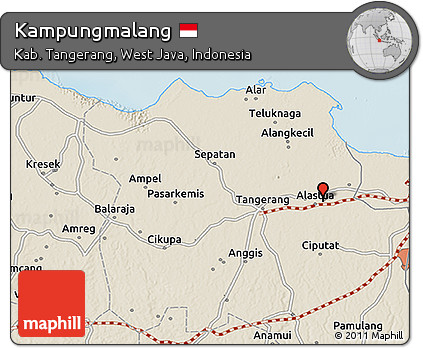 Shaded Relief 3D Map of Kampungmalang