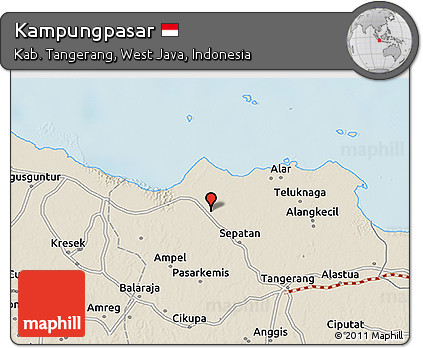 Shaded Relief 3D Map of Kampungpasar