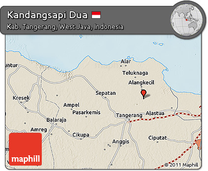 Shaded Relief 3D Map of Kandangsapi Dua