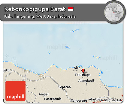 Shaded Relief 3D Map of Kebonkopigupa Barat