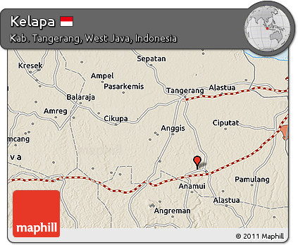 Shaded Relief 3D Map of Kelapa