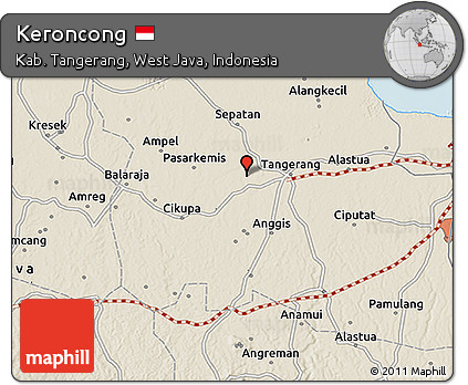 Shaded Relief 3D Map of Keroncong