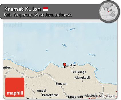 Shaded Relief 3D Map of Kramat Kulon