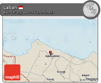 Shaded Relief 3D Map of Laban