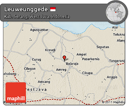 Shaded Relief 3D Map of Leuweunggede