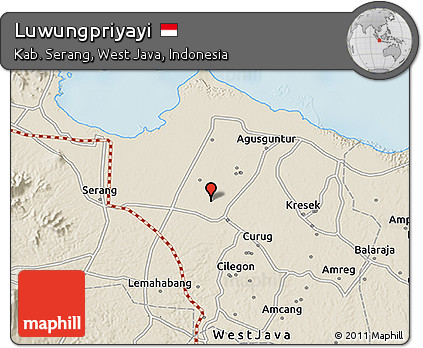 Shaded Relief 3D Map of Luwungpriyayi