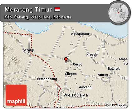 Shaded Relief 3D Map of Meracang Timur