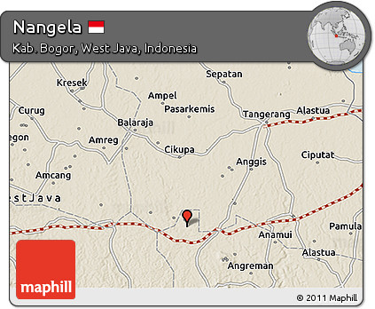 Shaded Relief 3D Map of Nangela