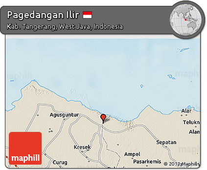 Shaded Relief 3D Map of Pagedangan Ilir