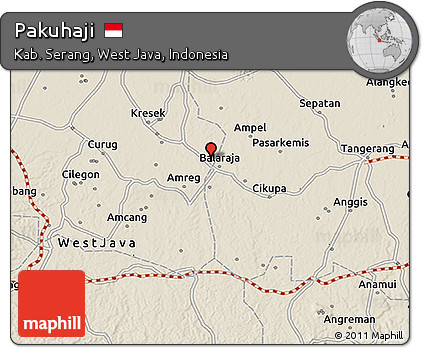 Shaded Relief 3D Map of Pakuhaji