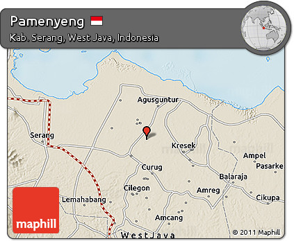 Shaded Relief 3D Map of Pamenyeng