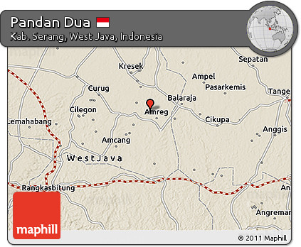 Shaded Relief 3D Map of Pandan Dua