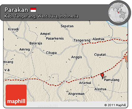 Shaded Relief 3D Map of Parakan