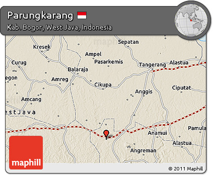 Shaded Relief 3D Map of Parungkarang