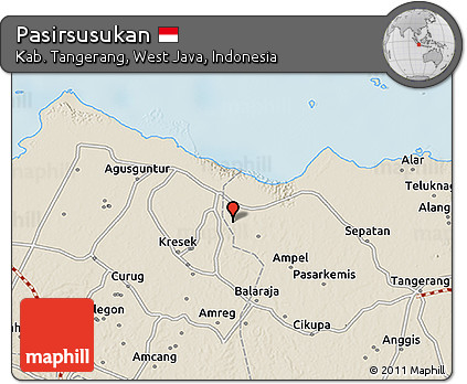 Shaded Relief 3D Map of Pasirsusukan