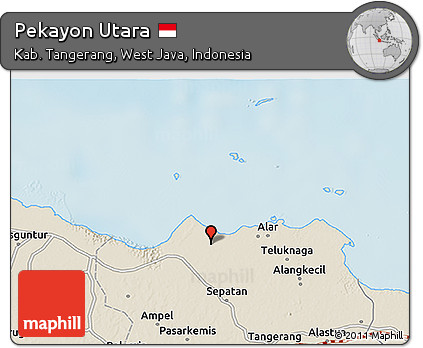 Shaded Relief 3D Map of Pekayon Utara