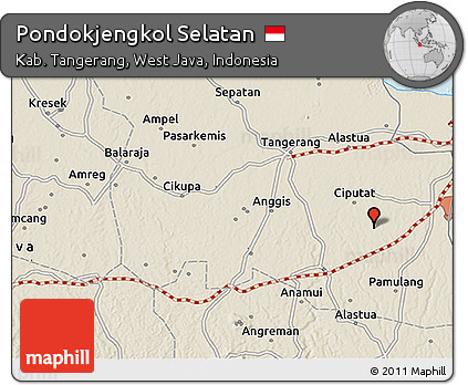 Shaded Relief 3D Map of Pondokjengkol Selatan