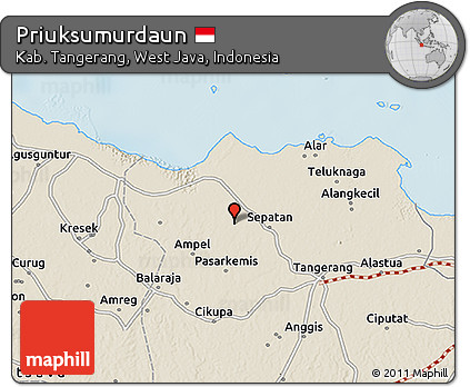 Shaded Relief 3D Map of Priuksumurdaun